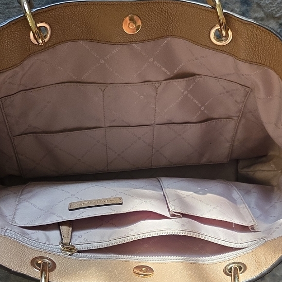 Michael Kors Taupe Leather Tote with Gold Hardware - Picture 5 of 5